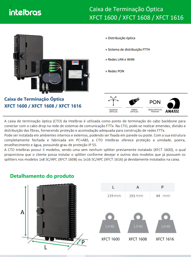 CAIXA TERMICA OPTICA AEREA S/ SPLITTER XFCT 