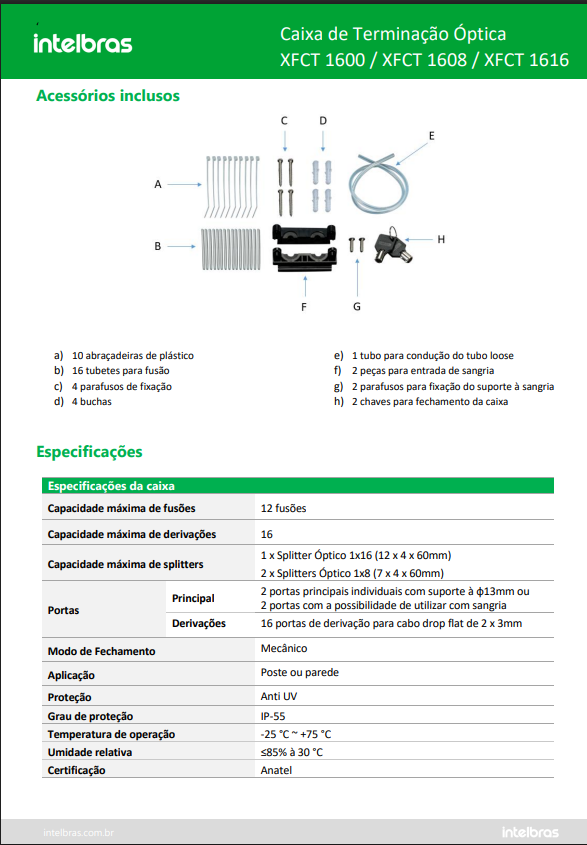 CAIXA TERMICA OPTICA AEREA S/ SPLITTER XFCT 
