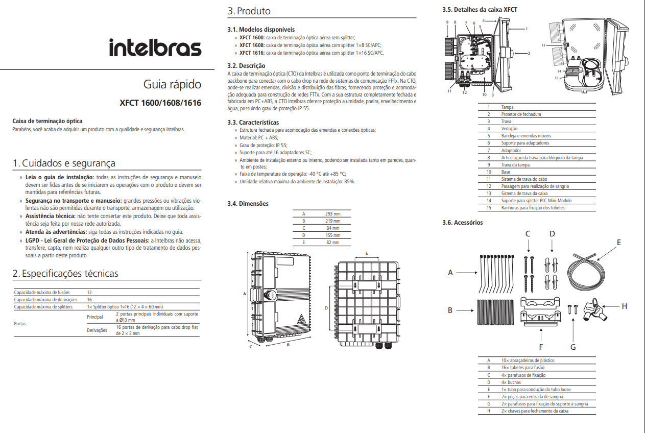 CAIXA TERMICA OPTICA AEREA S/ SPLITTER XFCT 