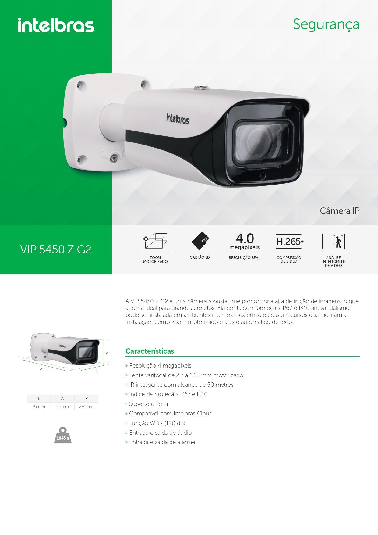  CAMERA IP VIP 5450 Z G2