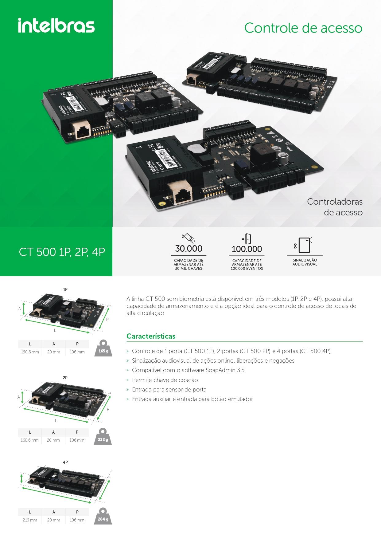 CONTROLADOR DE ACESSO CT 500 1P