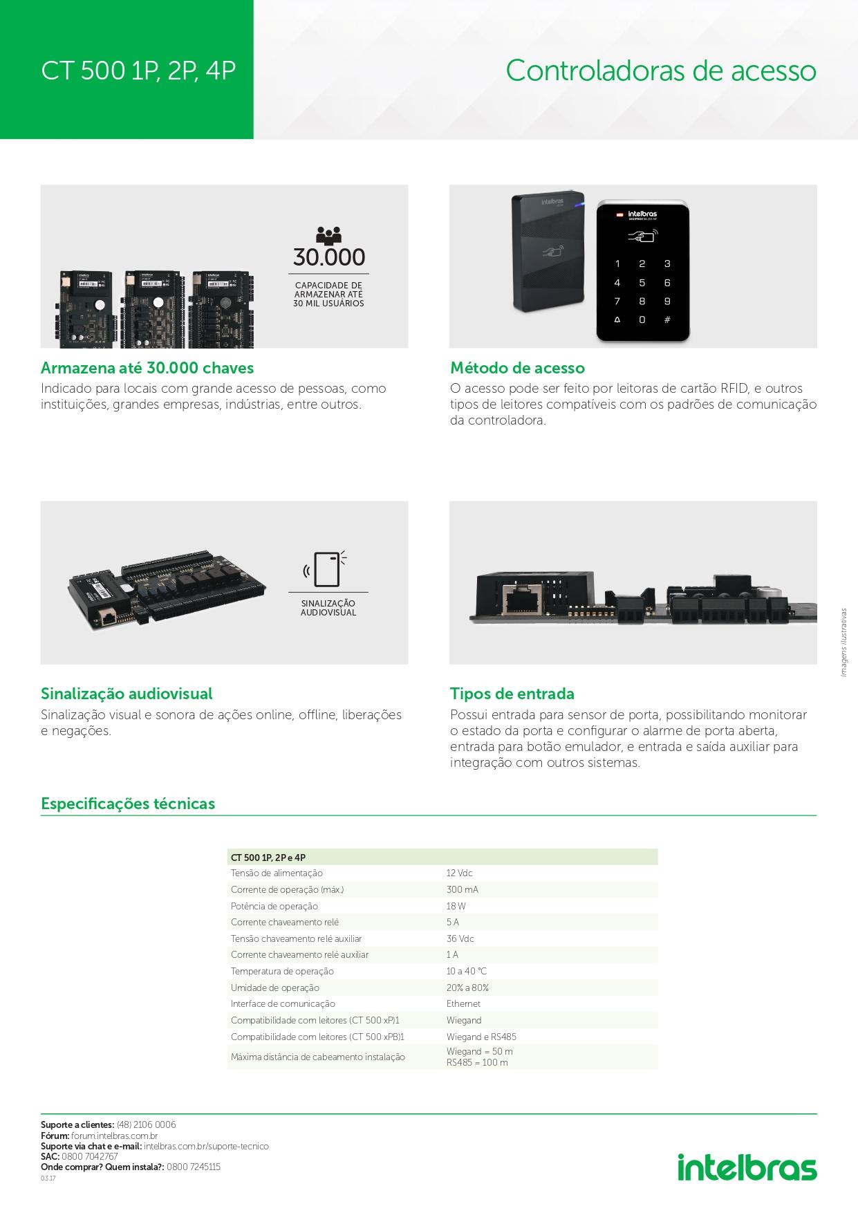 CONTROLADOR DE ACESSO CT 500 1P
