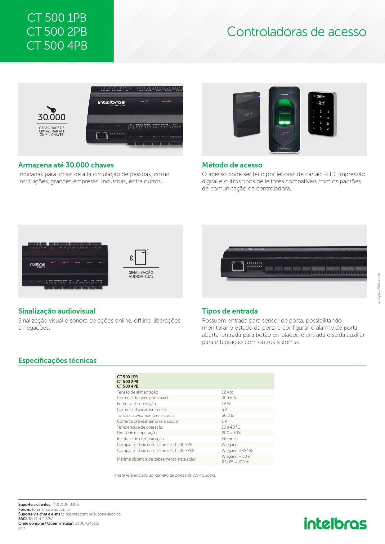  CONTROLADOR DE ACESSO CT 500 1PB