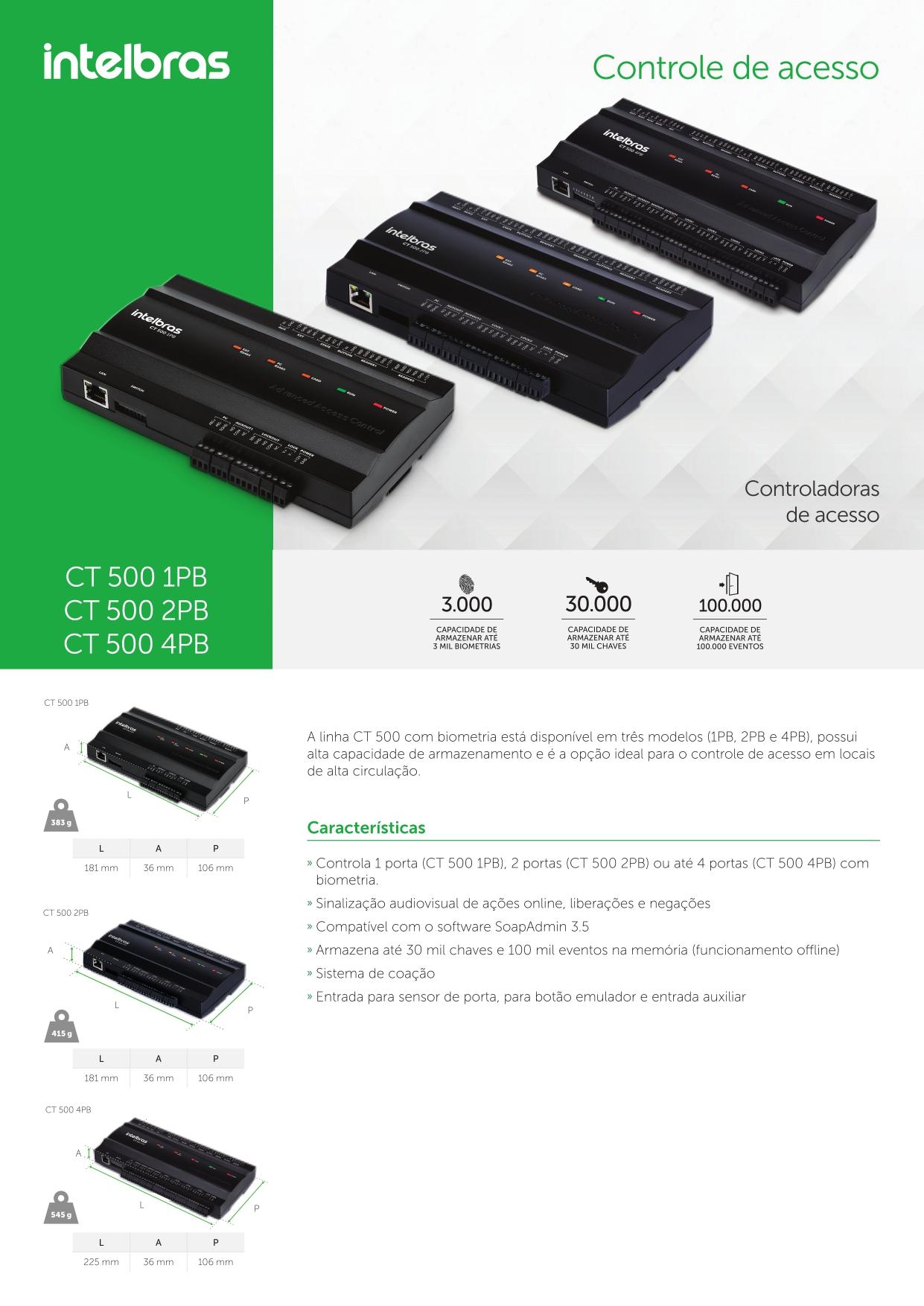  CONTROLADOR DE ACESSO CT 500 4PB