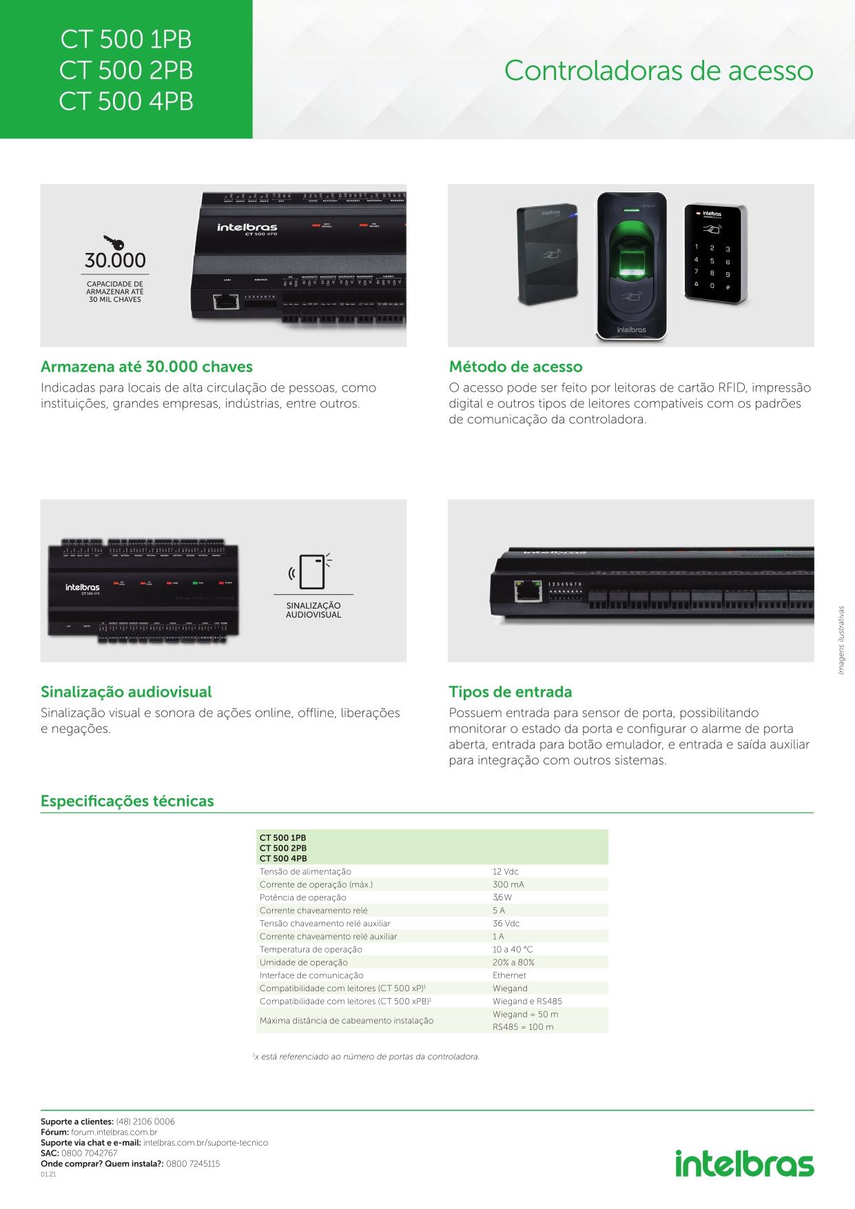  CONTROLADOR DE ACESSO CT 500 4PB