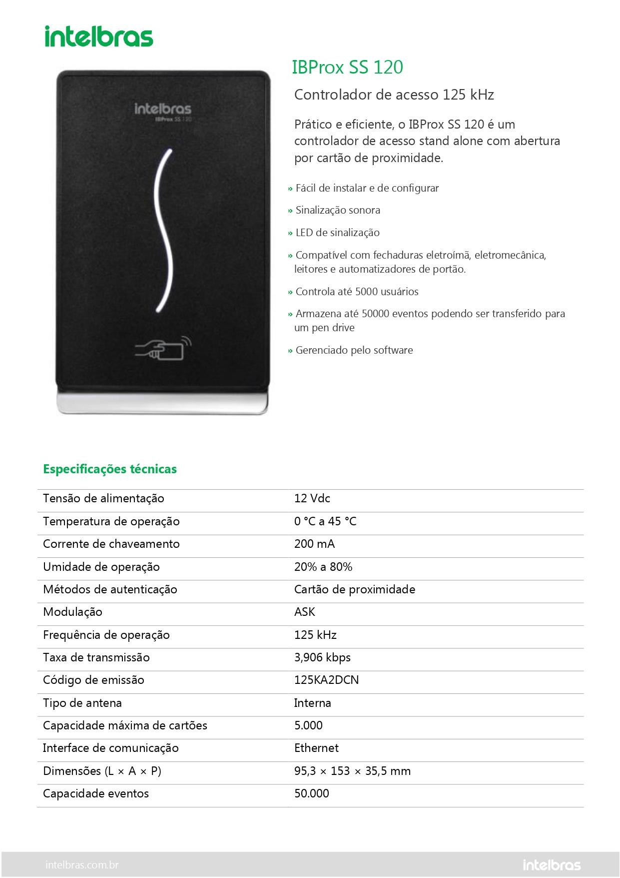 CONTROLADOR DE ACESSO IBPROX SS 120