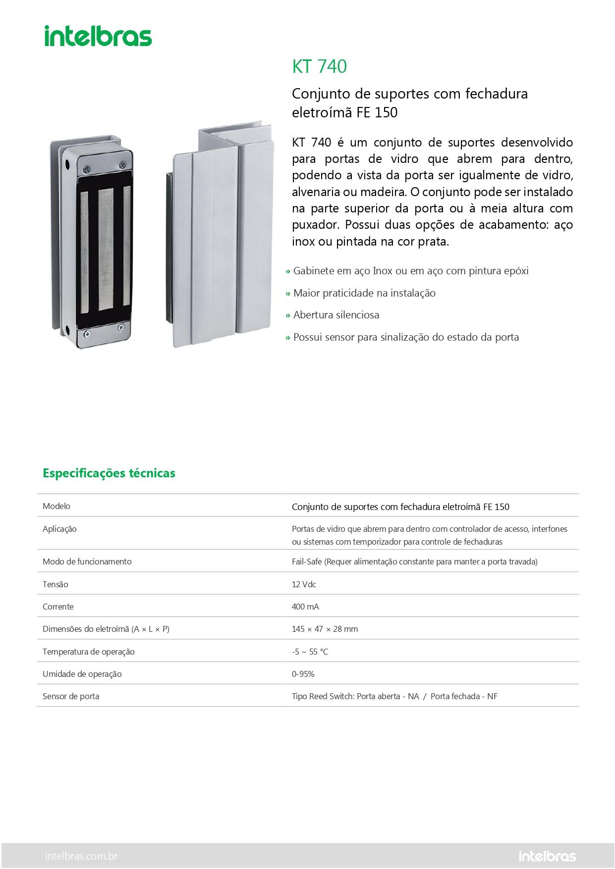  FECHADURA ELETROIMA FE150 12V C/KT 740 PRATA