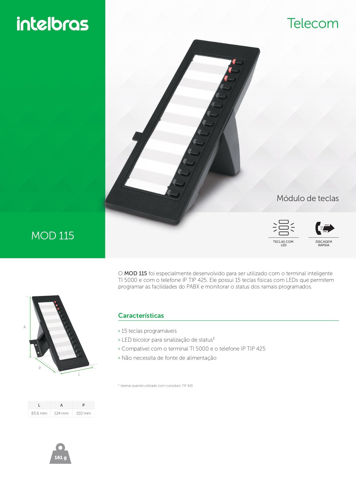  MODULO 115 DIGITAL DE TECLAS PARA TL 5000