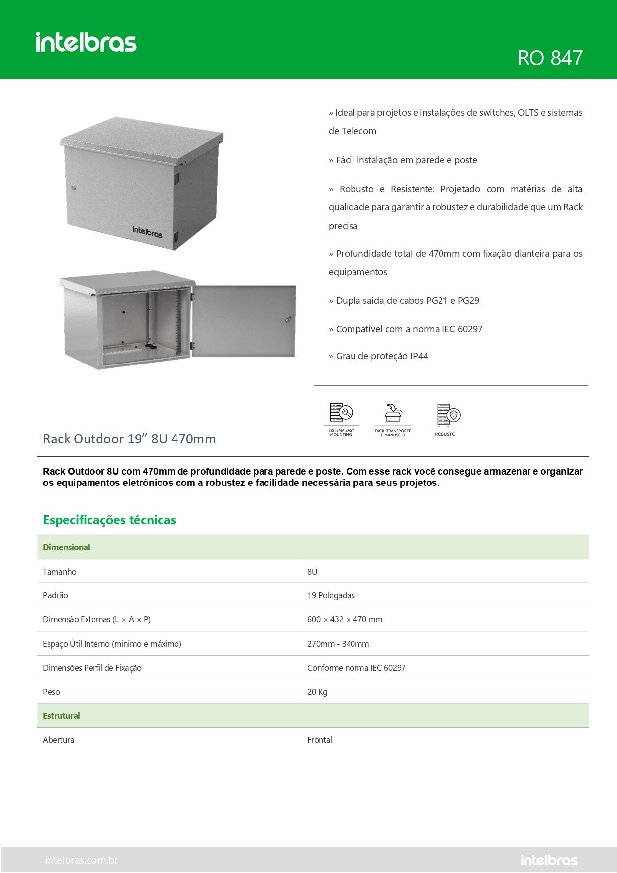 Rack Outdoor 8U 470mm