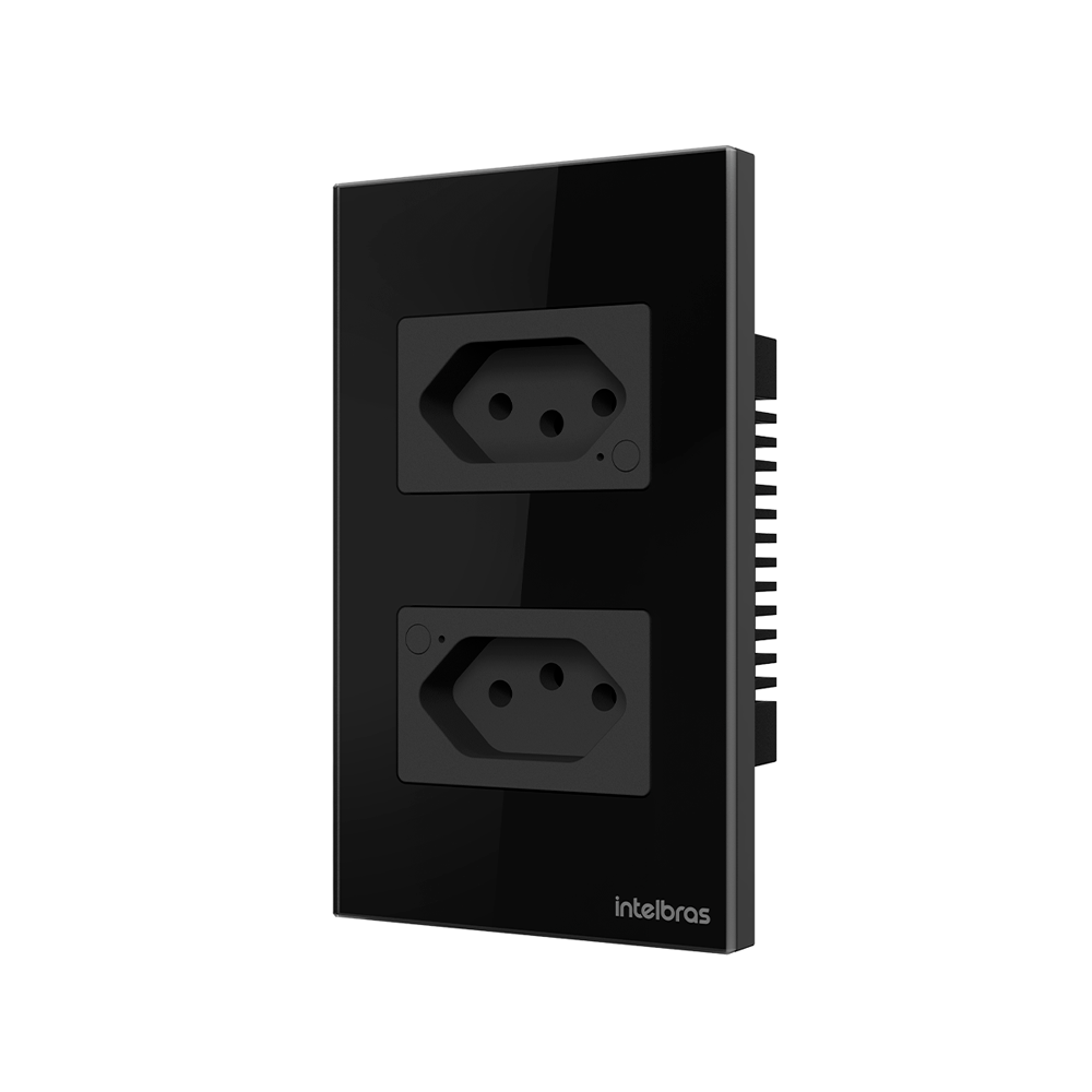 Tomada Dupla Inteligente Wi-Fi ETS 1002 Preto Intelbras