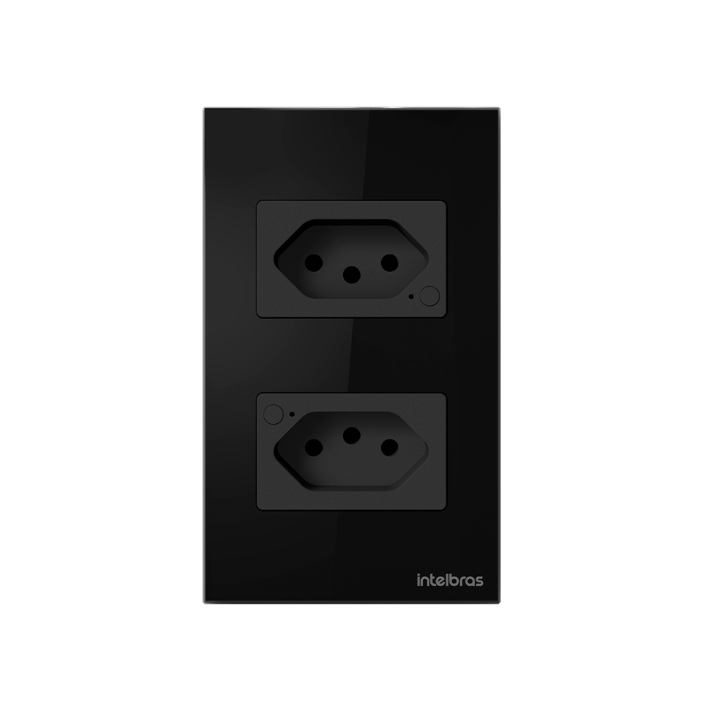 Tomada Dupla Inteligente Wi-Fi ETS 1002 Preto Intelbras